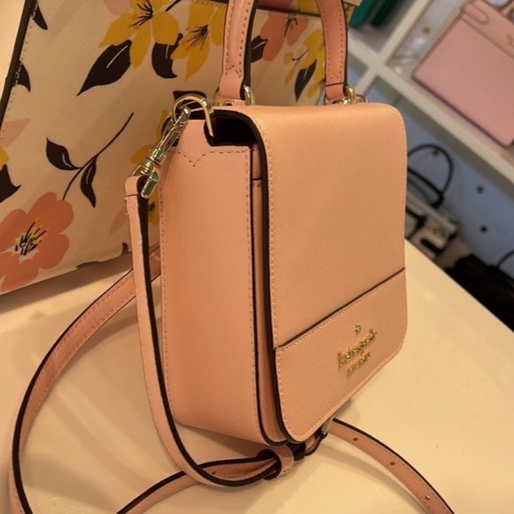 Kate Spade Staci Square Crossbody Saffiano Leather Chalk Pink - Picture 13 of 16
